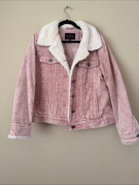 LUCKY BRAND NWOT SZ LG PINK CORDUROY JACKET. Super warm and comfortable.